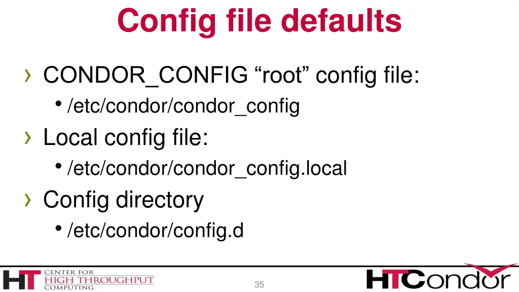 config file defaults