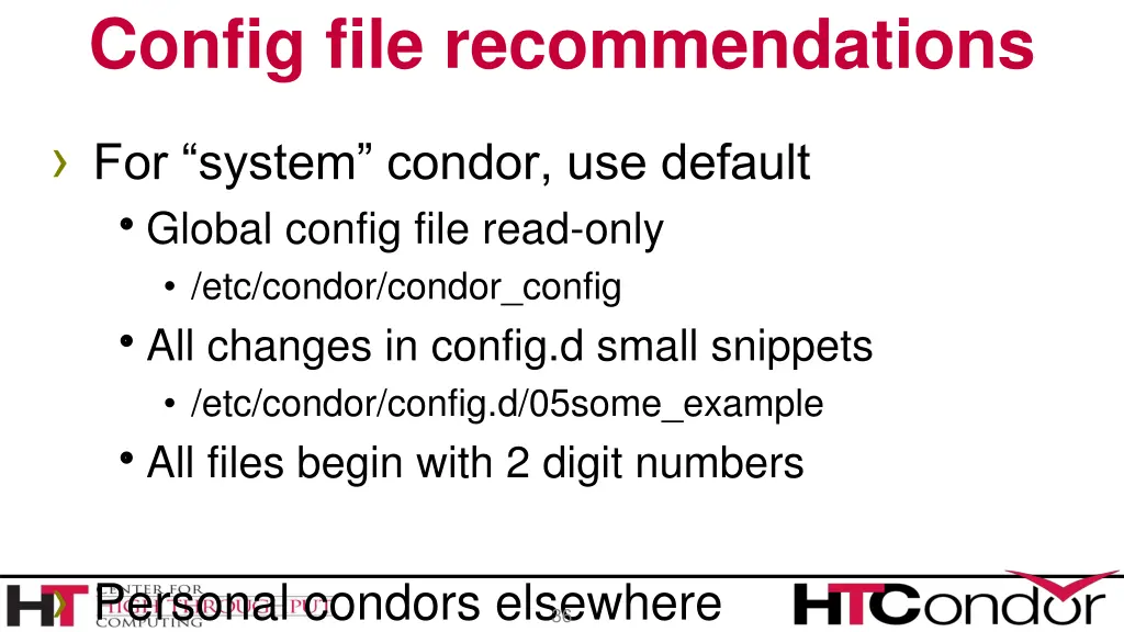 config file recommendations