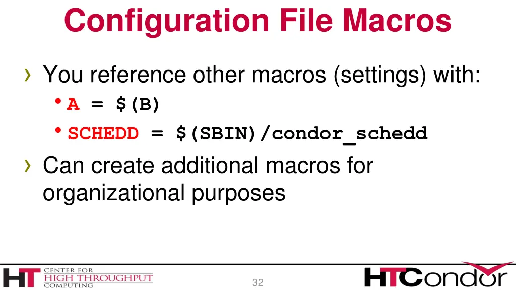 configuration file macros