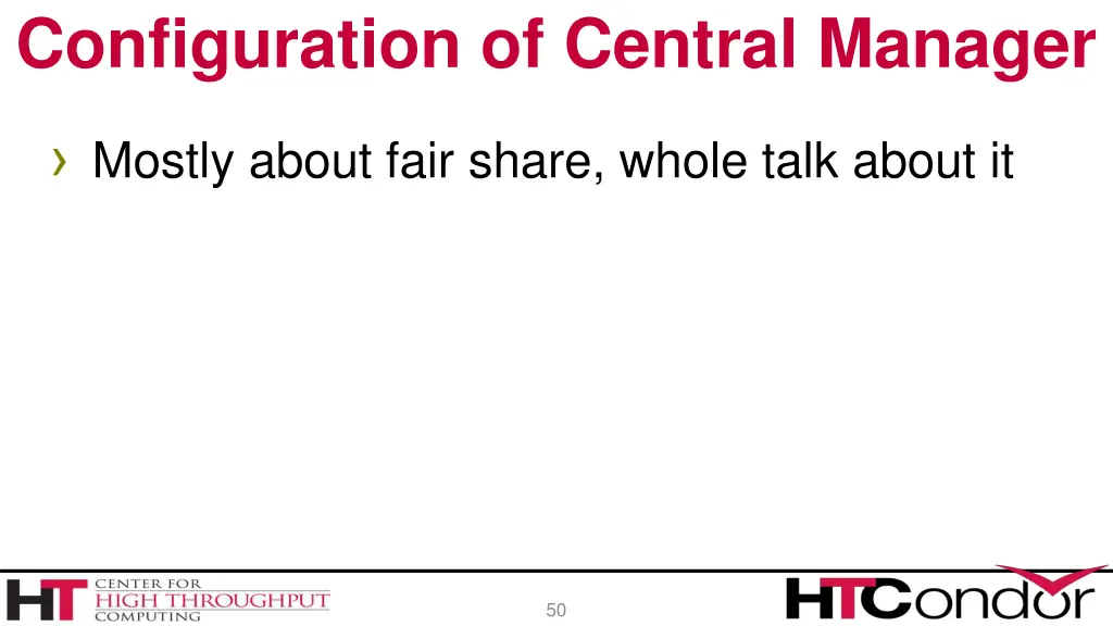 configuration of central manager