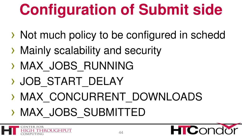 configuration of submit side