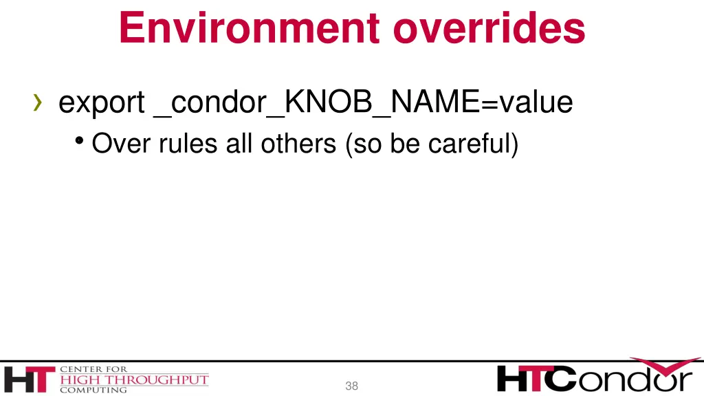 environment overrides