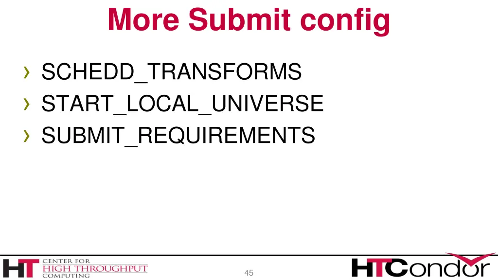more submit config