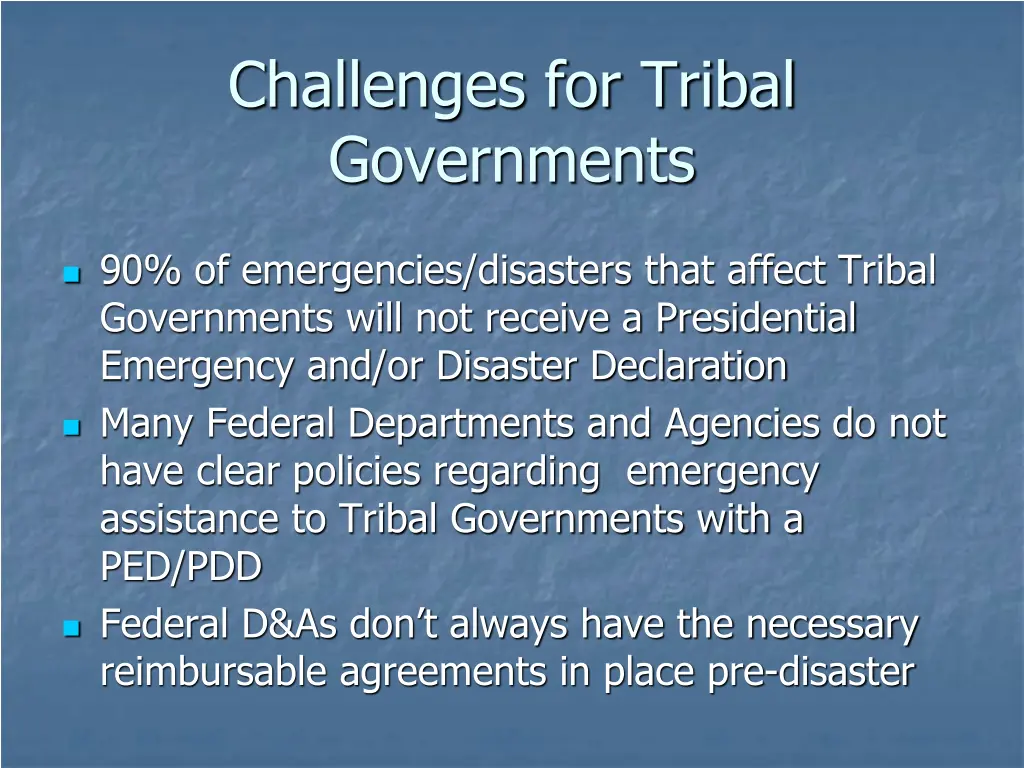challenges for tribal governments