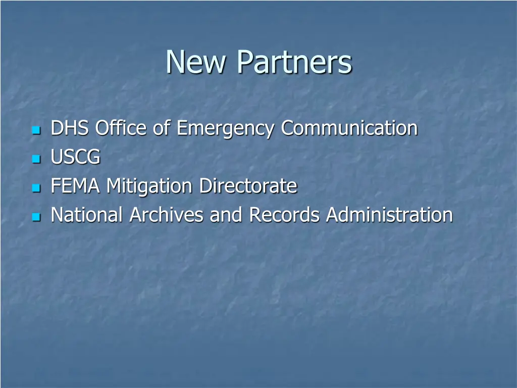 new partners