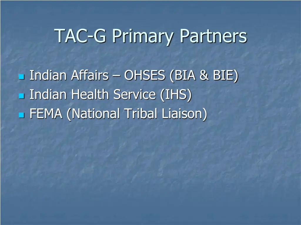 tac g primary partners