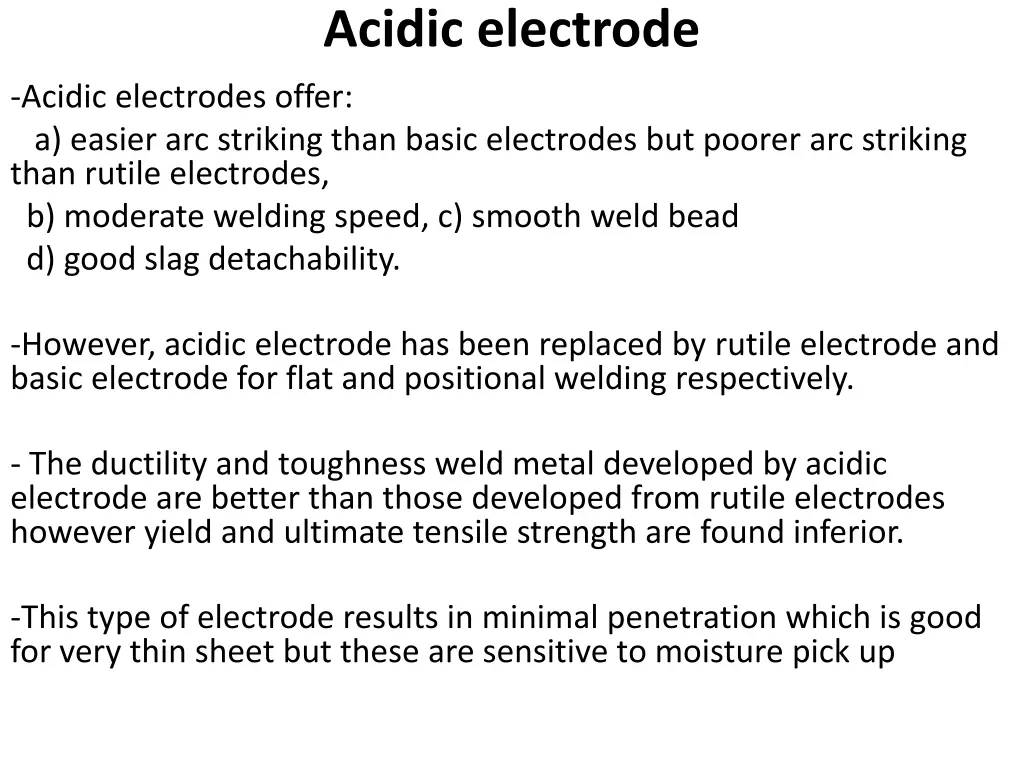 acidic electrode