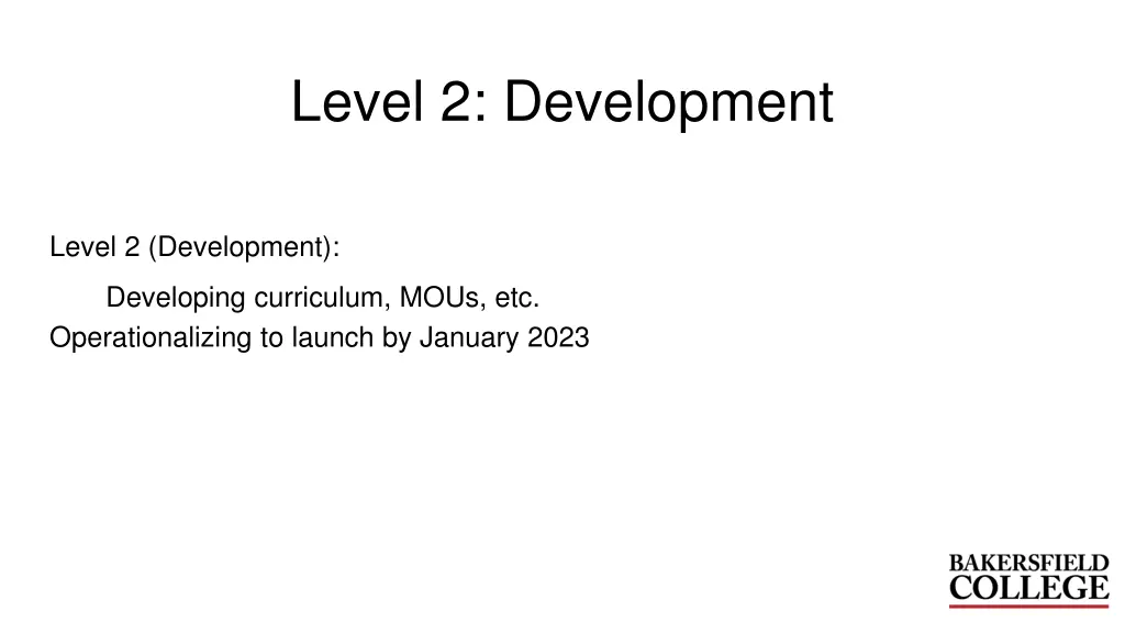level 2 development 1