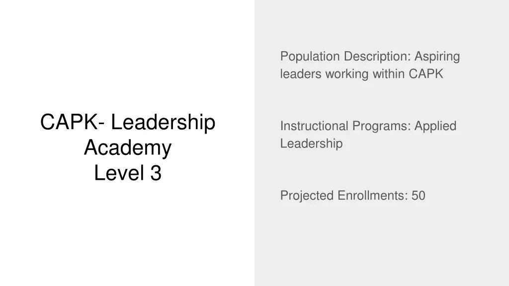 population description aspiring leaders working