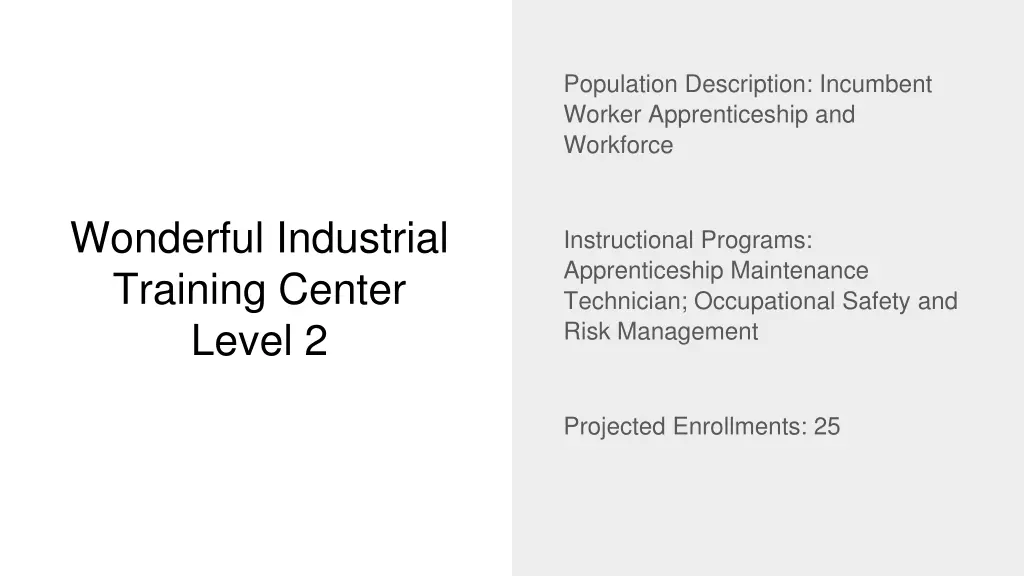 population description incumbent worker