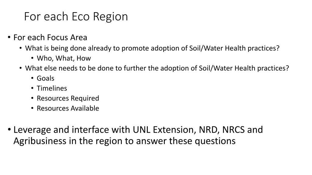 for each eco region 1