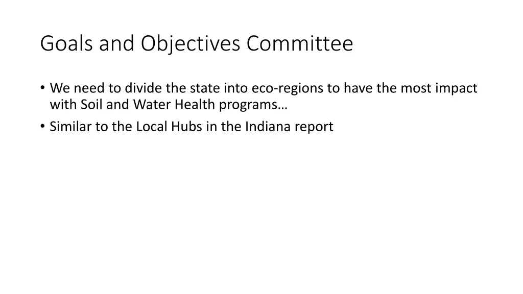 goals and objectives committee 1