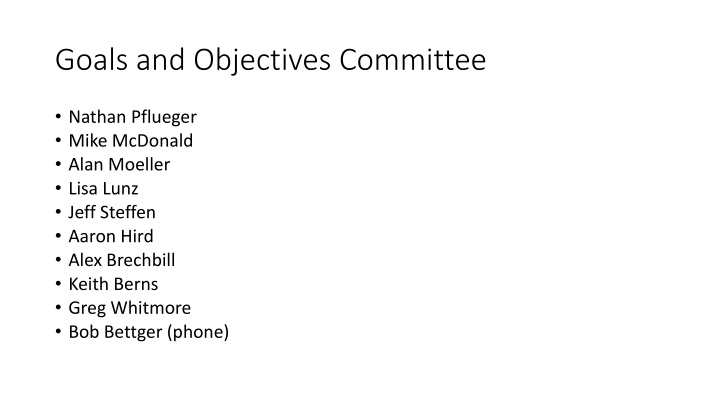 goals and objectives committee