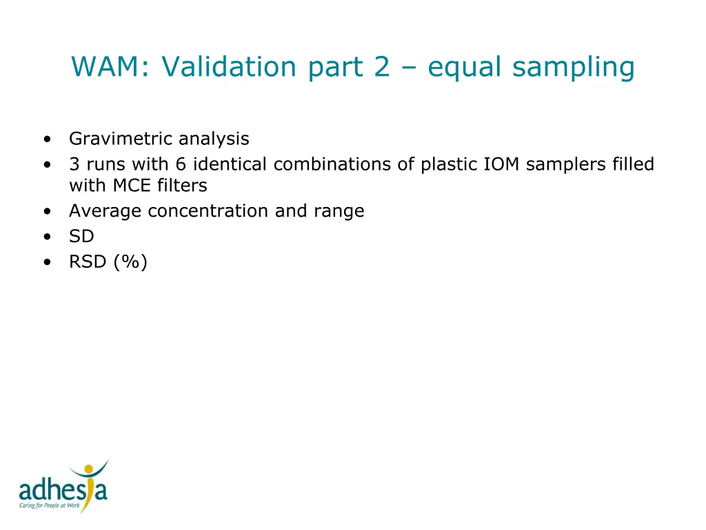 wam validation part 2 equal sampling
