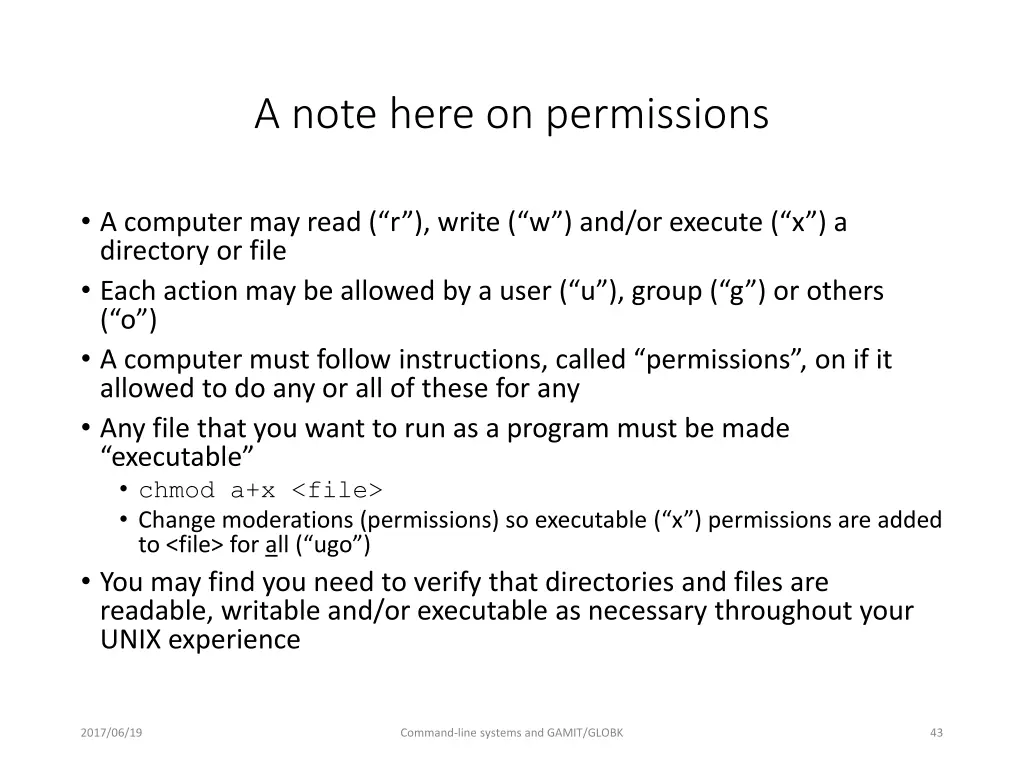 a note here on permissions