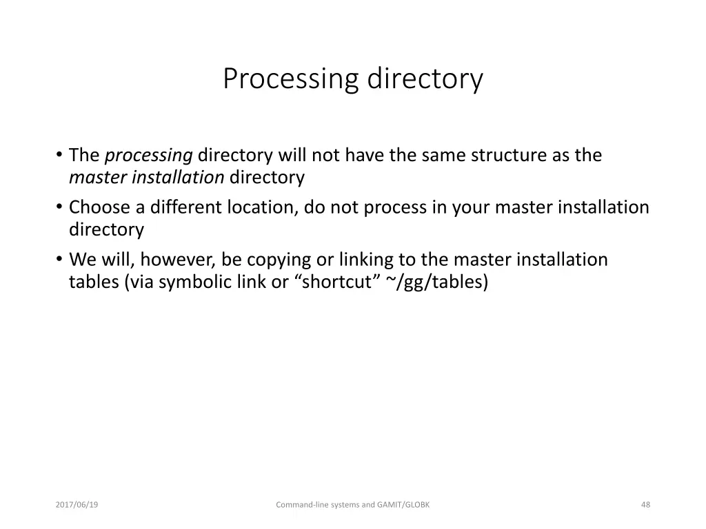 processing directory