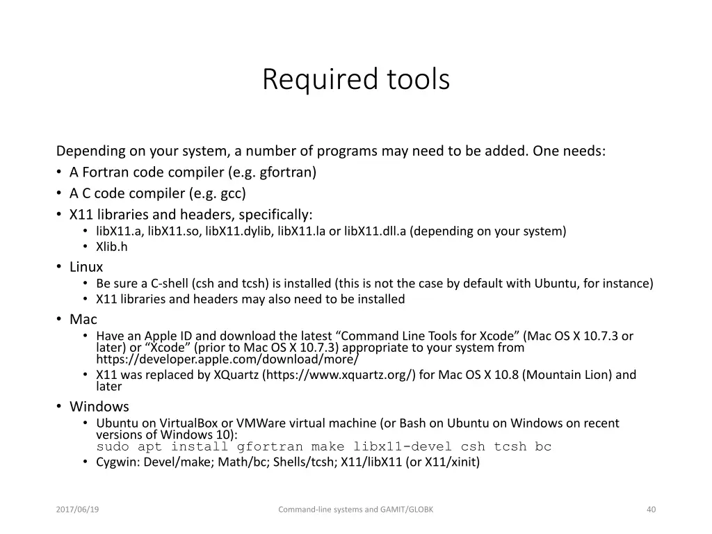 required tools