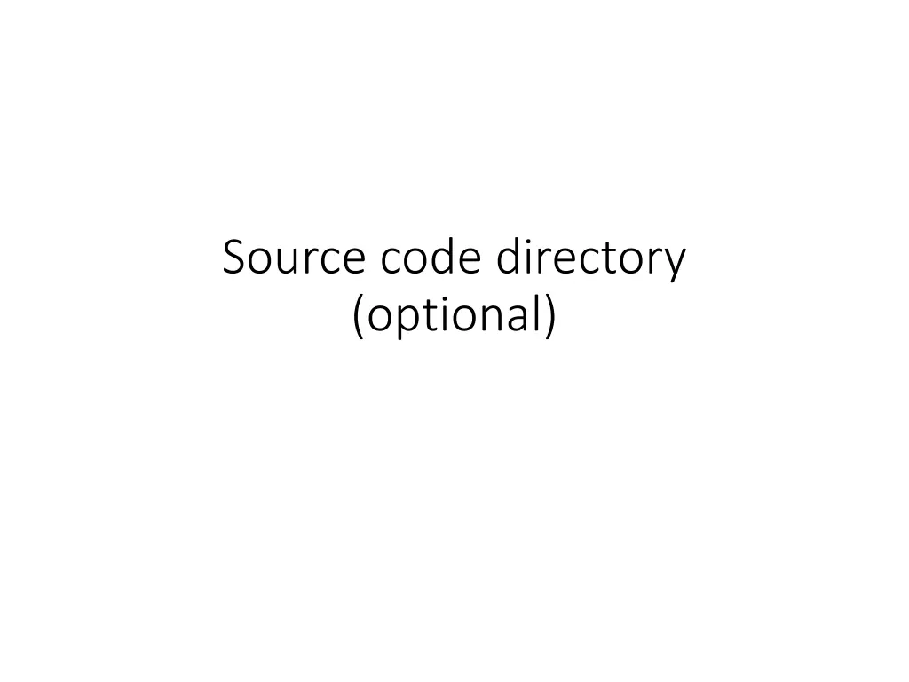 source code directory optional
