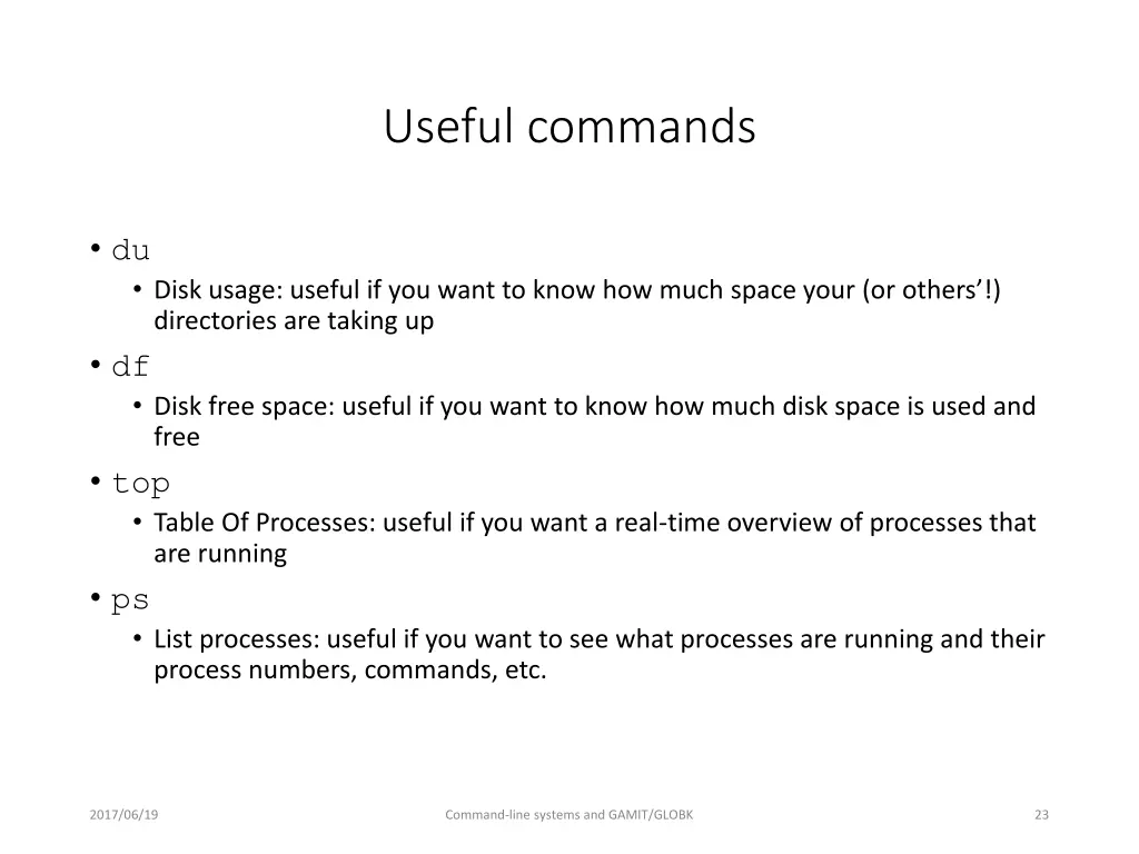 useful commands