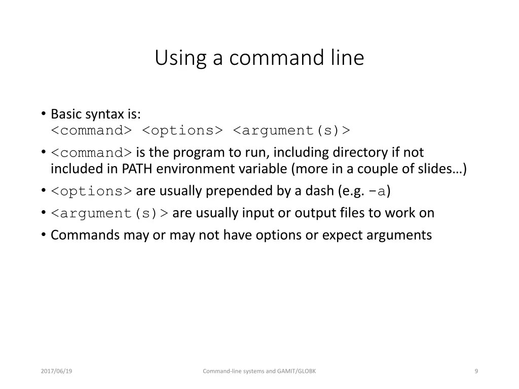 using a command line 1