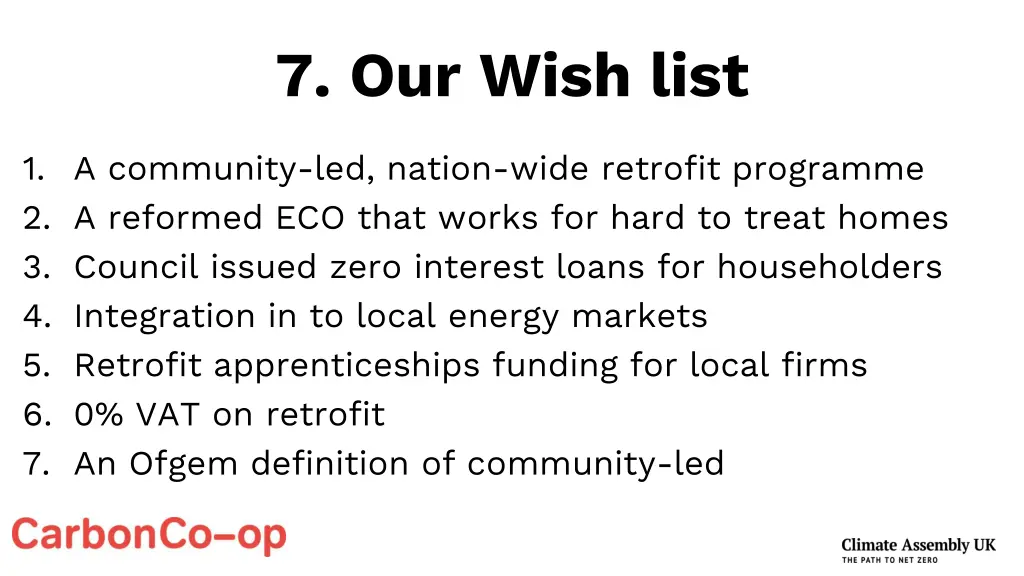 7 our wish list