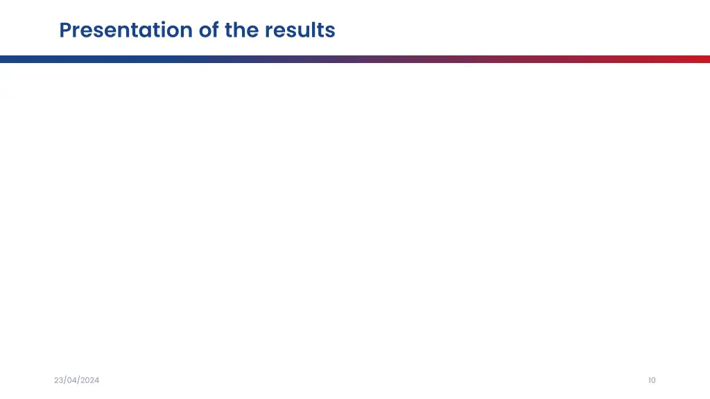 presentation of the results