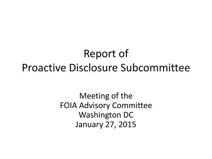 report of