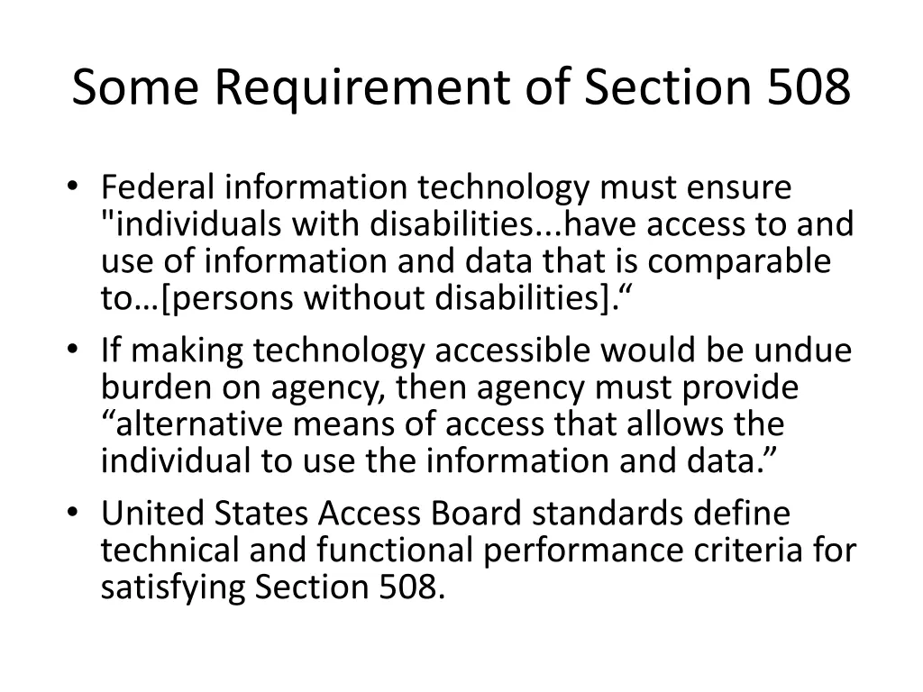 some requirement of section 508