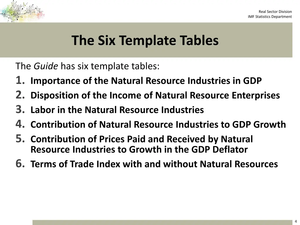 real sector division imf statistics department 3