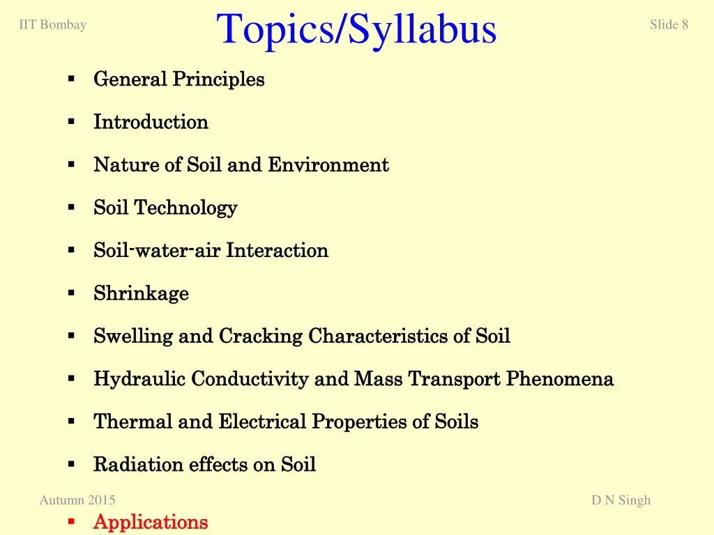topics syllabus