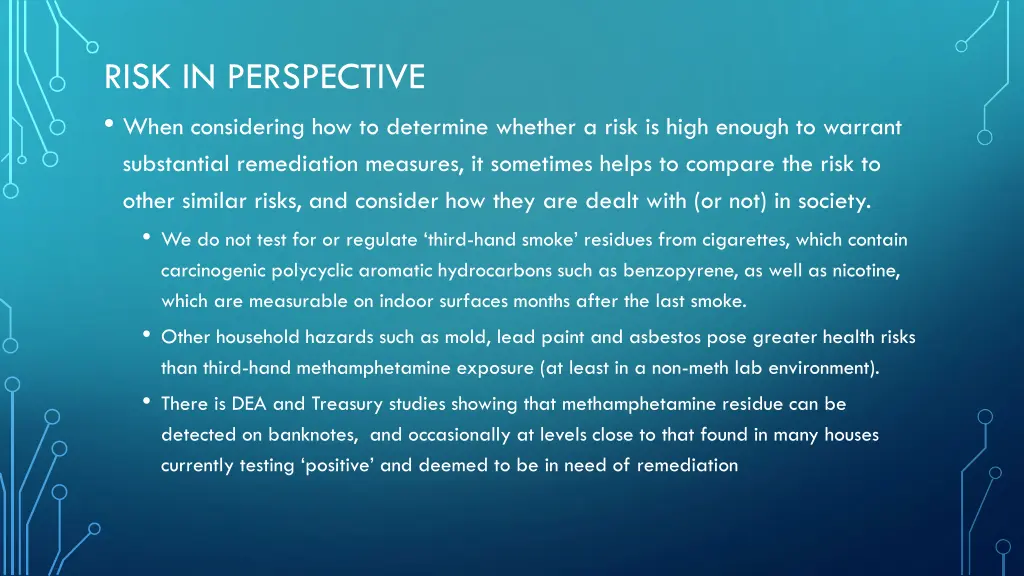 risk in perspective when considering