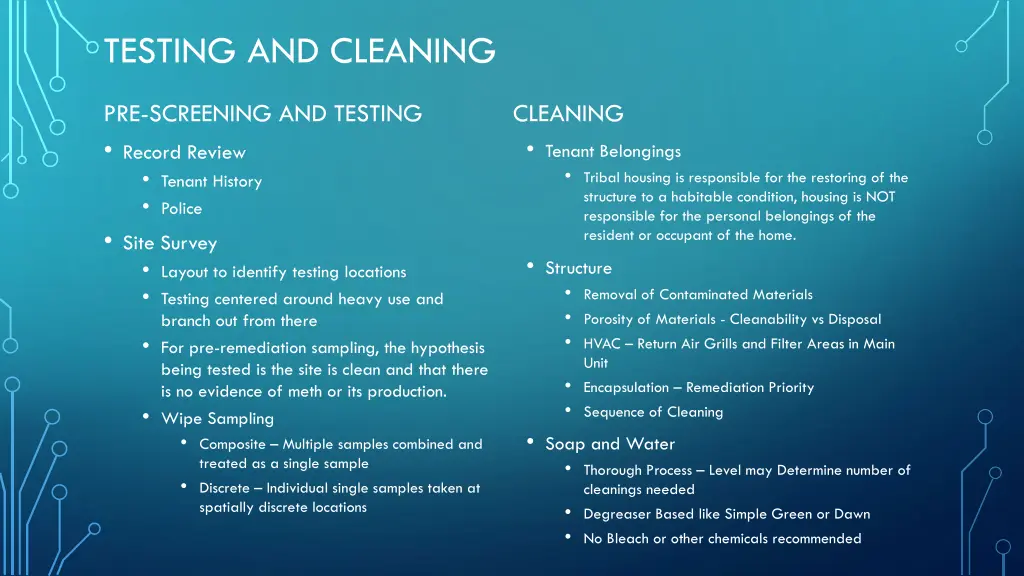 testing and cleaning 1