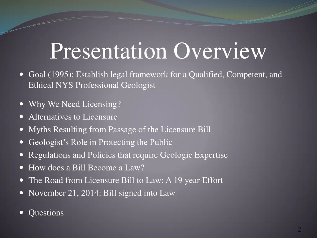presentation overview