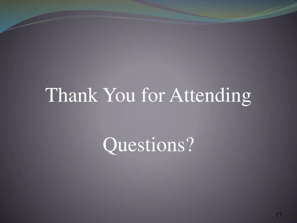 thank you for attending