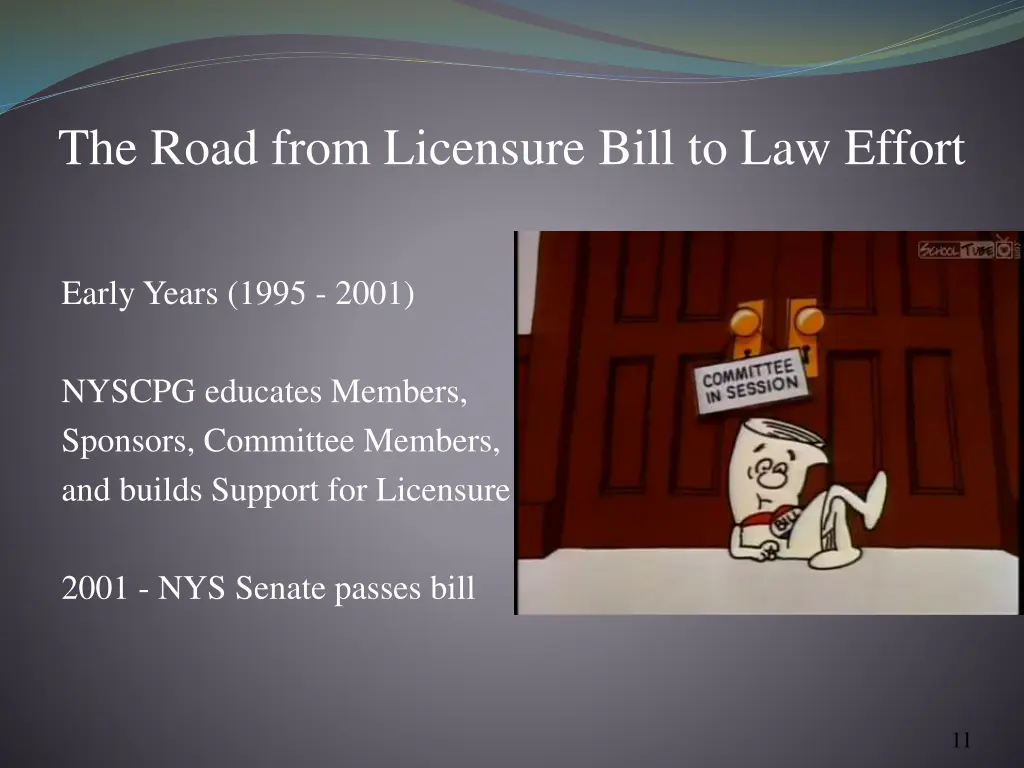 the road from licensure bill to law effort 1