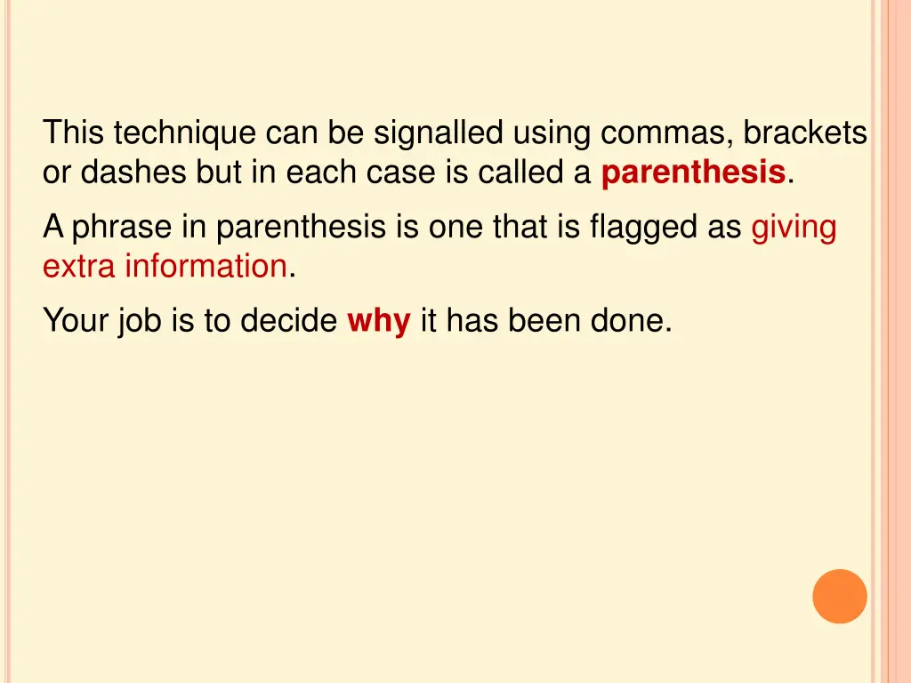 this technique can be signalled using commas