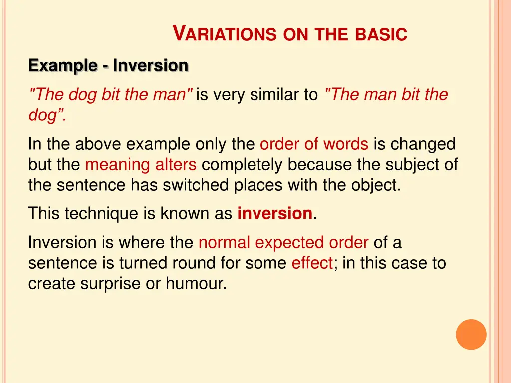 v ariations on the basic