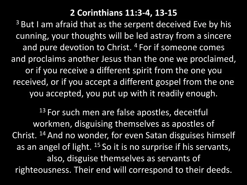 2 corinthians 11 3 4 13 15
