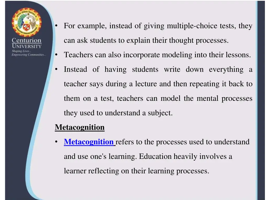 for example instead of giving multiple choice