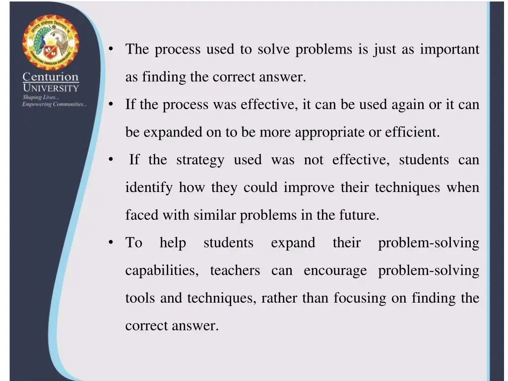 the process used to solve problems is just