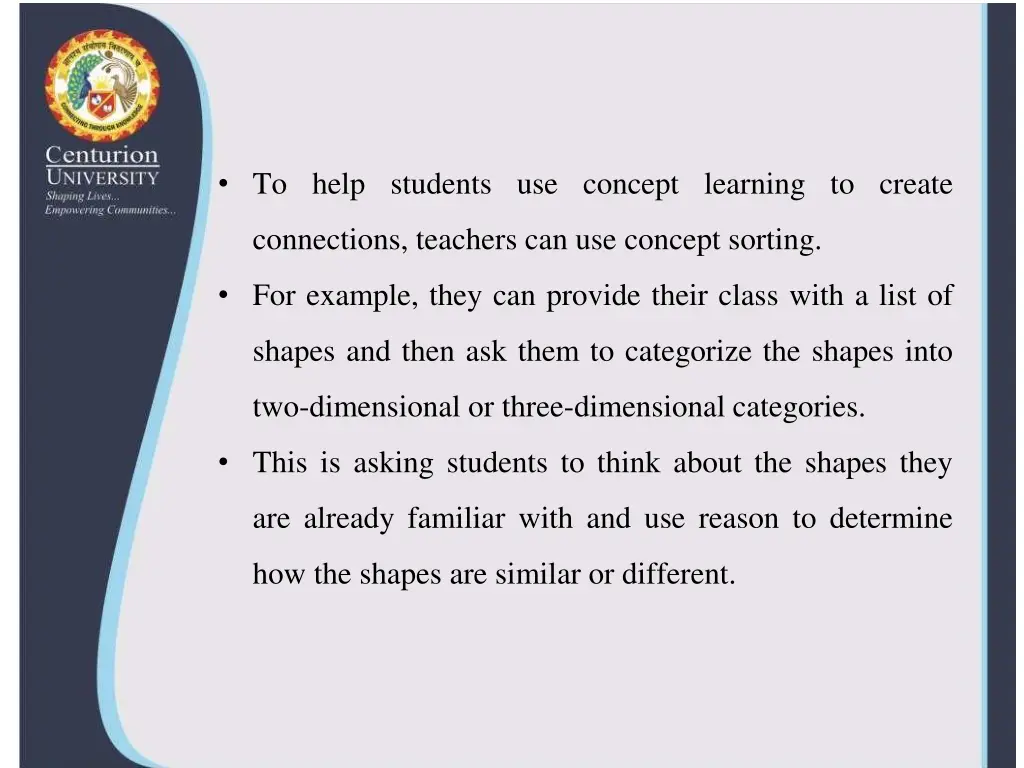 to help students use concept learning to create