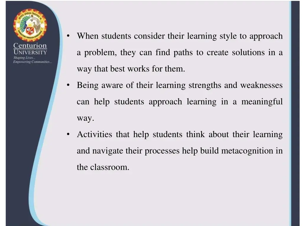 when students consider their learning style