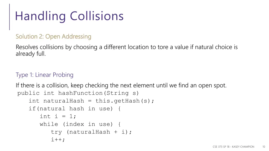 handling collisions