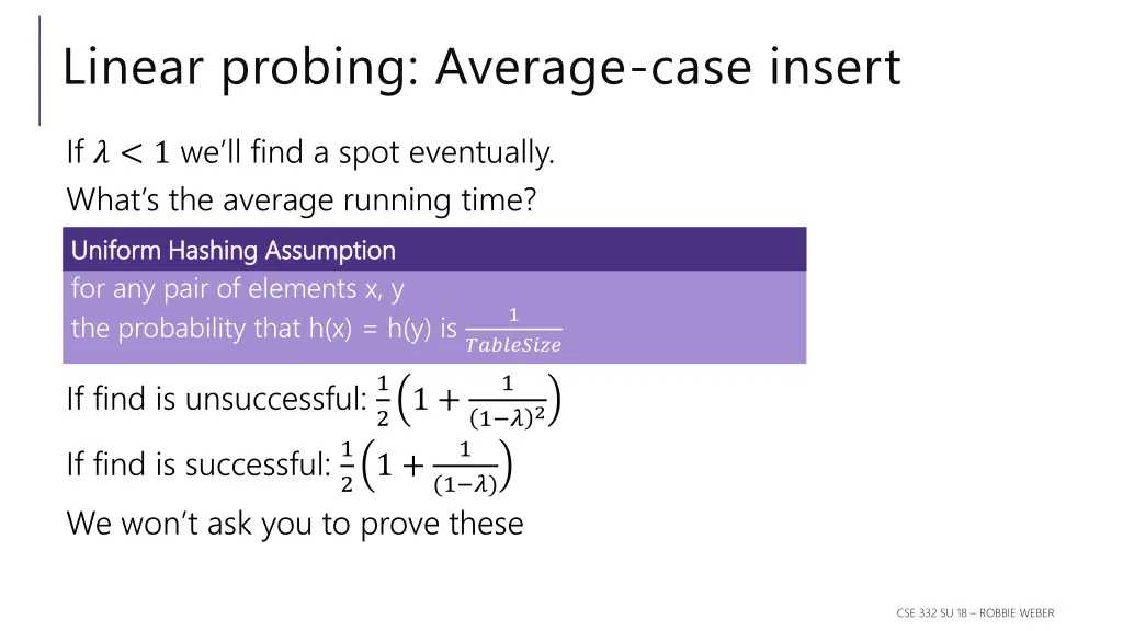 linear probing average case insert