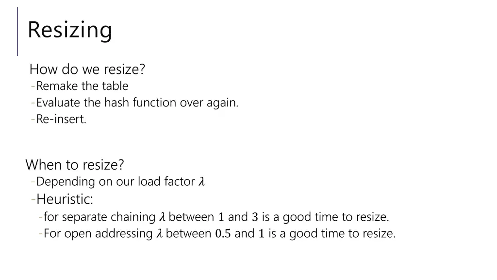 resizing