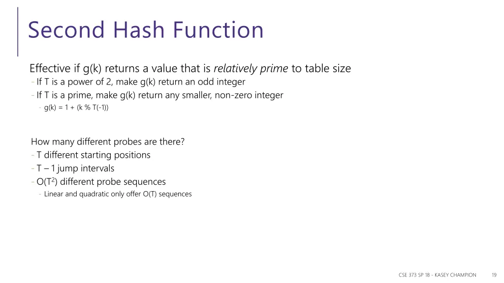 second hash function