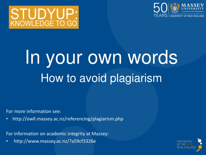 in your own words how to avoid plagiarism