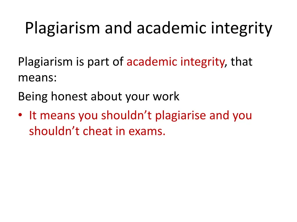 plagiarism and academic integrity