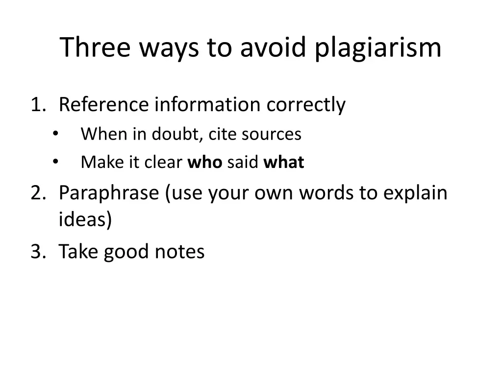 three ways to avoid plagiarism