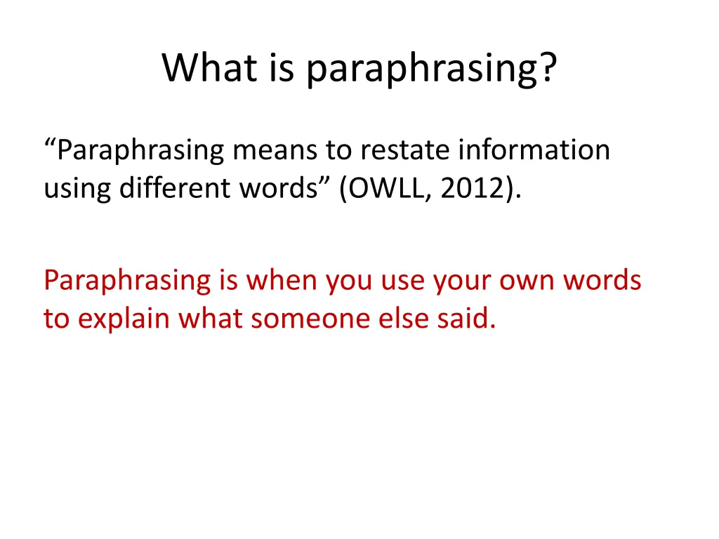 what is paraphrasing